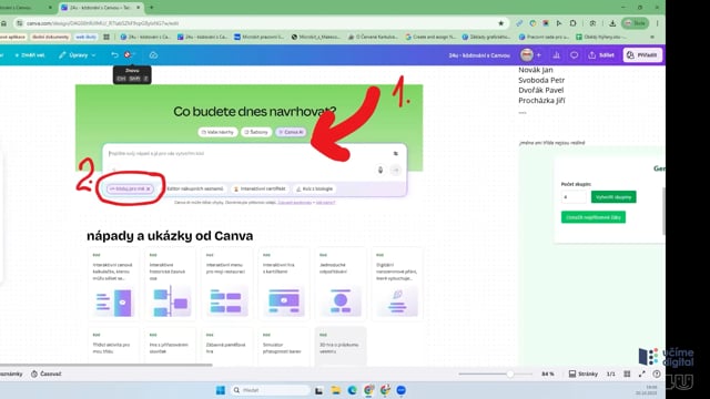 Aplikace a hry na míru - Canva