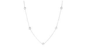 1.00 ct. t.w. Bezel-Set Lab-Grown Diamond Station Necklace in Sterling Silver