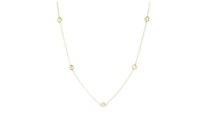 1.00 ct. t.w. Bezel-Set Lab-Grown Diamond Station Necklace in 18kt Gold Over Sterling