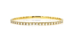 1.25 ct. t.w. Lab-Grown Diamond Flex Bangle Bracelet in 18kt Gold Over Sterling