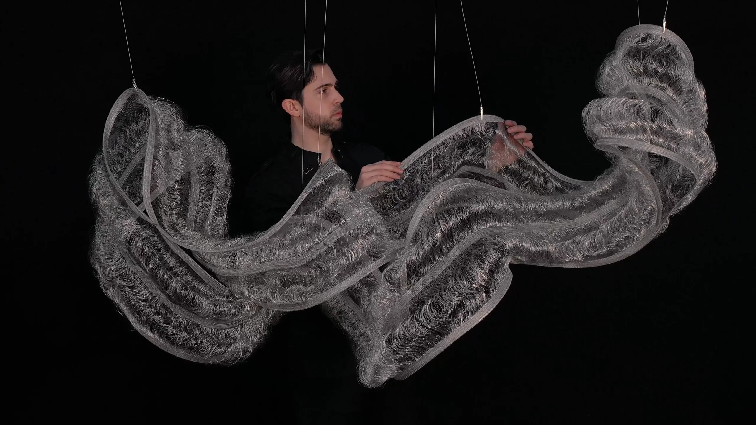Genesis double linear suspended sculpture – Terzani Usa Shop