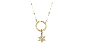 Diamond Snowflake Charm in 14kt Yellow Gold