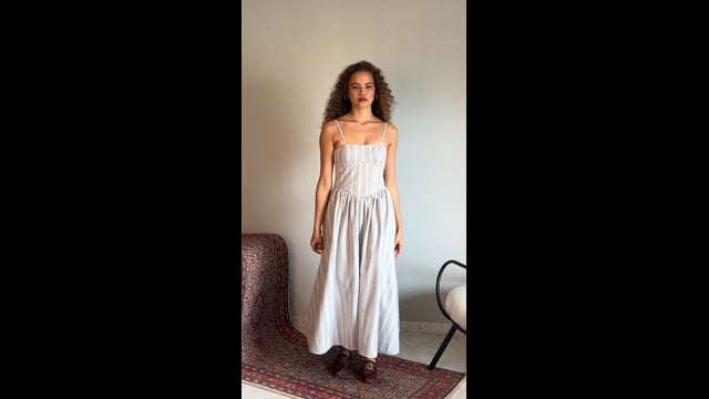 Vestido Misty Listra Cinza