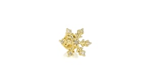 Diamond Snowflake Single Flat-Back Stud Earring in 14kt Yellow Gold