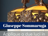 Giuseppe Sommaruga (1867-1917) Applique a due luci in bronzo e vetro Già Palazzo Cirla di Alta Valle Intelvi 1915-1917