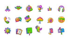 Animated Chat and Social Media Icons, an Emoji Icon by Creative Stall (Thumbnail 4 of 4)