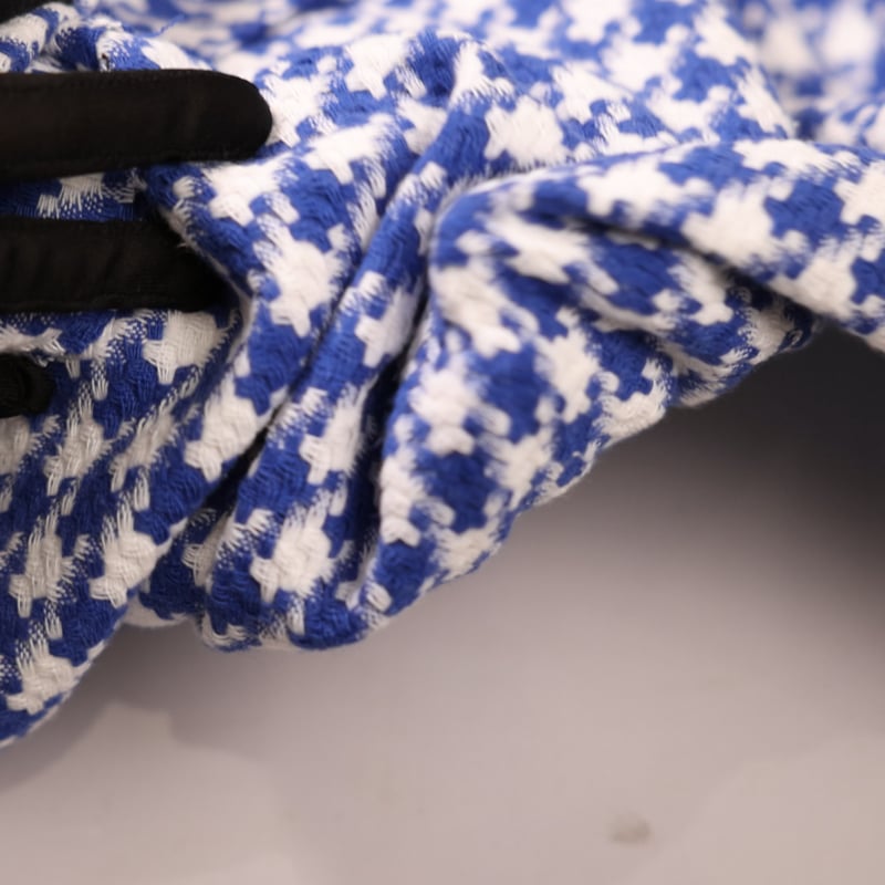 Vidéo: Tweed 100% coton - Pied-de-poule bleu et blanc