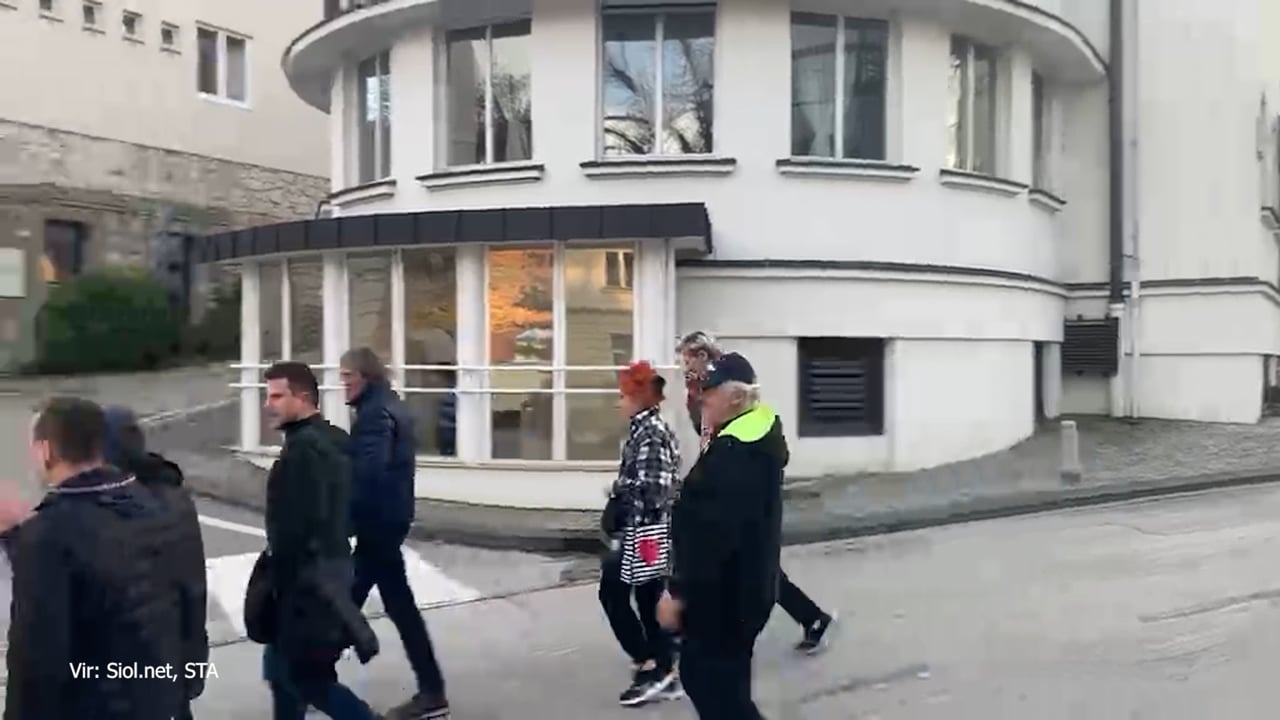 Protestni shod v Novem mestu: trg preplavili protestniki s slovenskimi zastavami #vŽivo