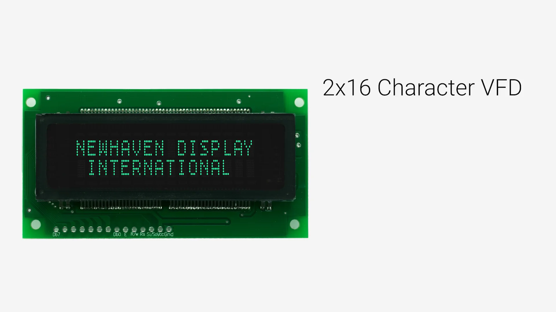 ＶＦＤディスプレイ 2x16キャラクタ蛍光表示管モジュール｜5x8ドットマトリクス