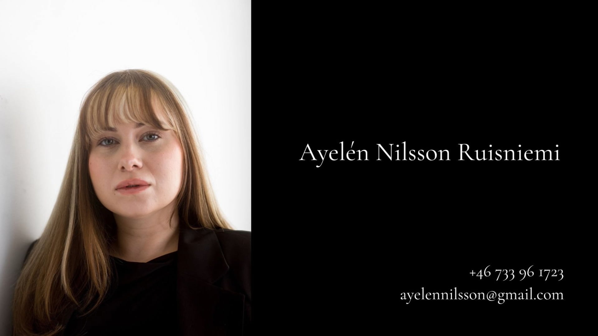 Showreel - Ayelén Nilsson Ruisniemi Showreel - Ayelén Nilsson Ruisniemi