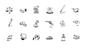 Animated Court Drawing Art Set, an Outline Icon by Vectors Market (Thumbnail 4 of 4)