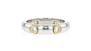 .60 ct. t.w. Bezel-Set Lab-Grown Diamond Ring in Sterling Silver and 18kt Gold Over Sterling