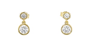 1.00 ct. t.w. Lab-Grown Diamond Double-Drop Earrings in 18kt Gold Over Sterling