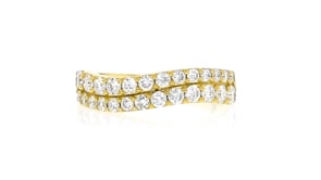 1.00 ct. t.w. Lab-Grown Diamond Two-Row Wave Ring in 18kt Gold Over Sterling