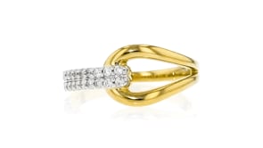 .25 ct. t.w. Diamond Interlocking Loop Ring in 18kt Gold Over Sterling