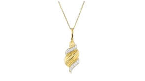 .15 ct. t.w. Diamond Spiral Pendant Necklace in 18kt Gold Over Sterling