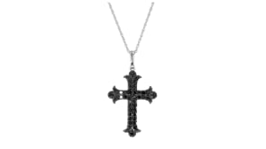 .50 ct. t.w. Black Diamond Cross Pendant Necklace in Sterling Silver