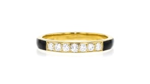 .25 ct. t.w. Lab-Grown Diamond Ring with Black Enamel in 18kt Gold Over Sterling