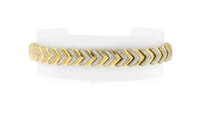 1.00 ct. t.w. Diamond Chevron-Link Bracelet in 18kt Gold Over Sterling