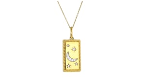 .10 ct. t.w. Lab-Grown Diamond Moon and Star Pendant Necklace in 18kt Gold Over Sterling