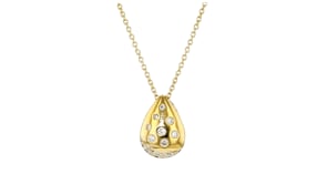 .20 ct. t.w. Scattered-Diamond Teardrop Necklace in 18kt Gold Over Sterling
