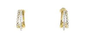 .50 ct. t.w. Lab-Grown Diamond Three-Row Curved Earrings in 18kt Gold Over Sterling