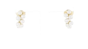 3-4mm Cultured Pearl Cluster Earrings in 18kt Gold Over Sterling
