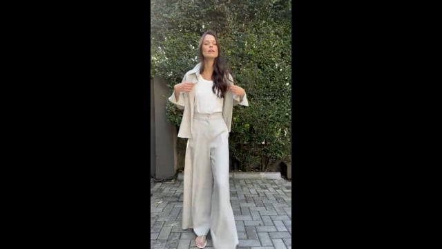 Calça Pantalona Linho Natural Valentina CB