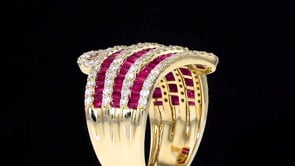2.30 ct. t.w. Ruby and .85 ct. t.w. Diamond Ring in 14kt Yellow Gold