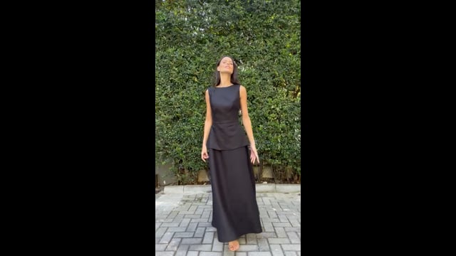 Vestido Midi Linho Preto Vanessa
