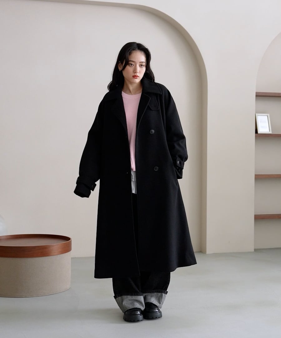 WOMENS】＜WOOLLYTEC/ウーリーテック＞2WAYスタンドカラーロングコート