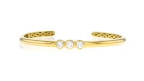.75 ct. t.w. Lab-Grown Diamond Three-Stone Cuff Bracelet in 18kt Gold Over Sterling