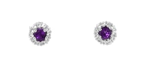 .80 ct. t.w. Amethyst and .90 ct. t.w. White Topaz Jewelry Set: Earrings and Pendant Necklace in Sterling Silver