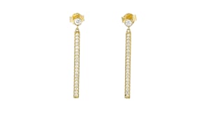 .50 ct. t.w. Lab-Grown Diamond Linear Drop Earrings in 18kt Gold Over Sterling