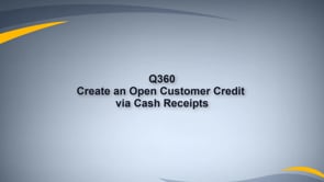 Create Open Credit for Customer