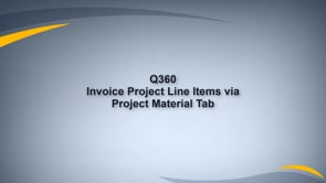 Invoice a Project Order Line Items