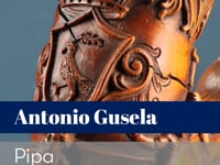 Antonio Gusela Pipa Belluno 1750 ca. Legno di bosso intagliato e argento