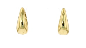 Silver and 14kt Gold-Plated Oval Hoop Earrings