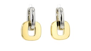 Silver and 14kt Gold-Plated Hoop Drop Earrings