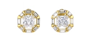 14kt Yellow Gold-Plated Earrings with 7.40 ct. t.w. CZs