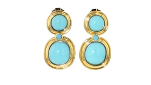 Italian 14kt Yellow Gold-Plated Drop Earrings with Simulated Blue Gemstones