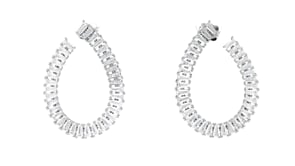 Rhodium-Plated Front-Back Hoop Earrings with 7.00 ct. t.w. CZs