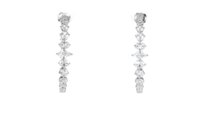 Rhodium-Plated Inside-Outside Hoop Earrings with 5.40 ct. t.w. CZs