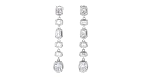 Rhodium-Plated Drop Earrings with 7.50 ct. t.w. CZs