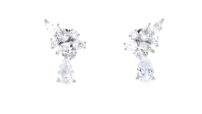 Rhodium-Plated Climber Drop Earrings with 3.50 ct. t.w. CZs