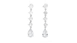 Sterling Silver-Plated Drop Earrings with 8.40 ct. t.w. CZs
