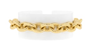 Italian 14kt Yellow Gold-Plated Oval-Link Bracelet