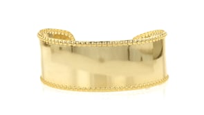 14kt Yellow Gold-Plated Beaded-Edge Cuff Bracelet