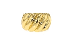 Italian 14kt Yellow Gold-Plated Ribbed Ring