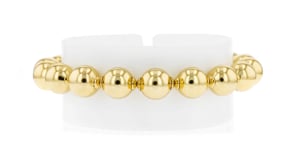 10mm 14kt Yellow Gold-Plated Bead Bracelet